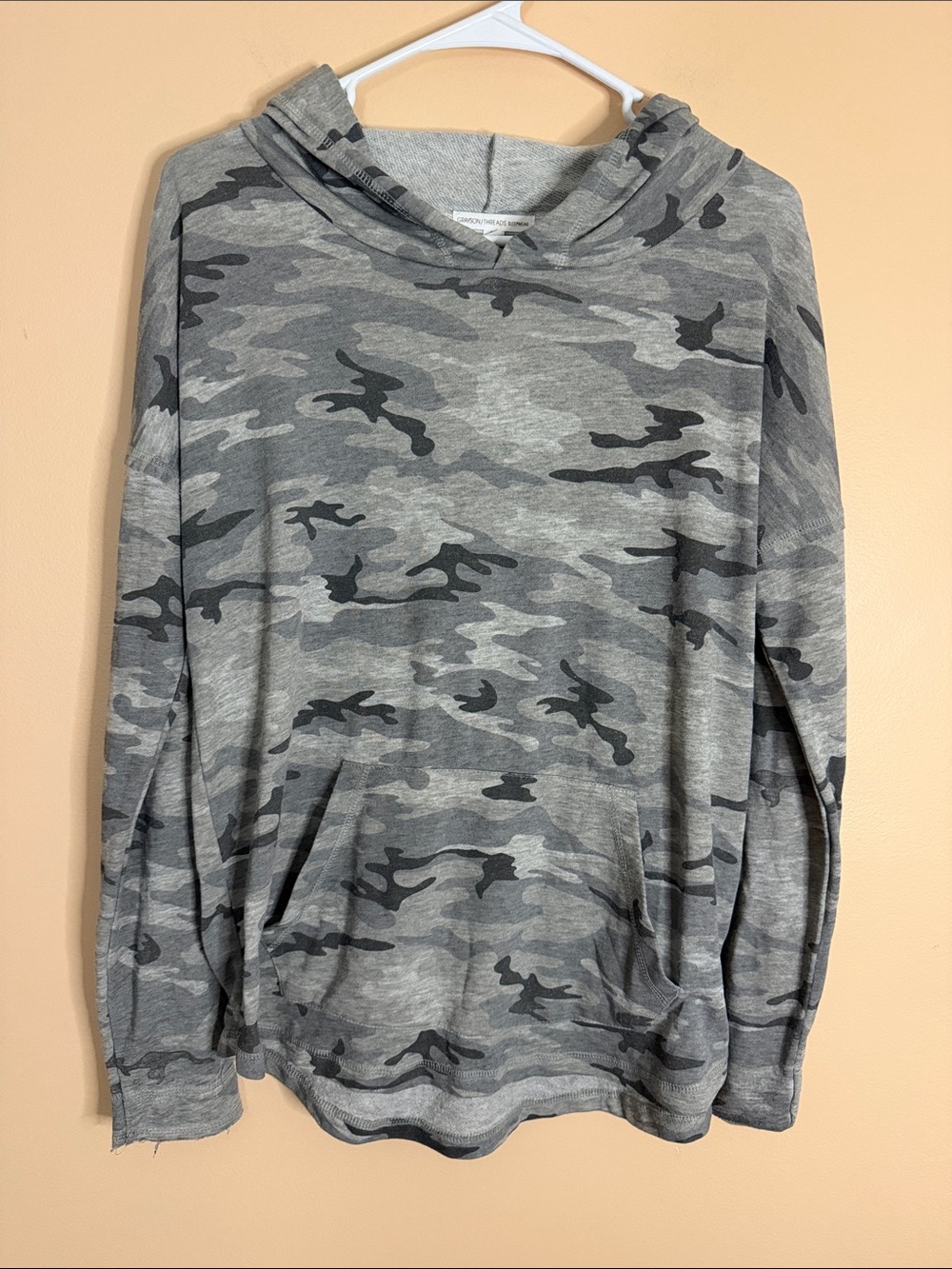 Grayson Threads Gray Camo Hooded Lounge Top